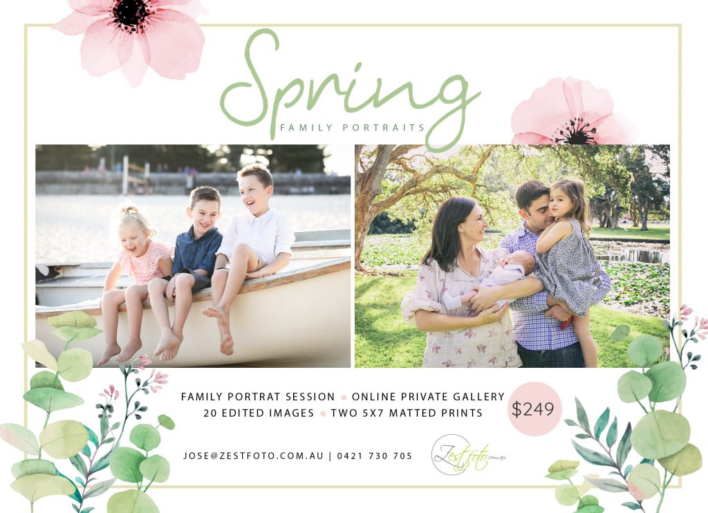 Family Portraits Sydney Spring Promotion